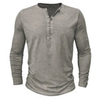 Heren Casual Henley Shirt met Lange Mouwen