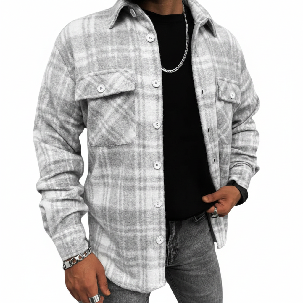 Heren Geruite Overshirt Jas