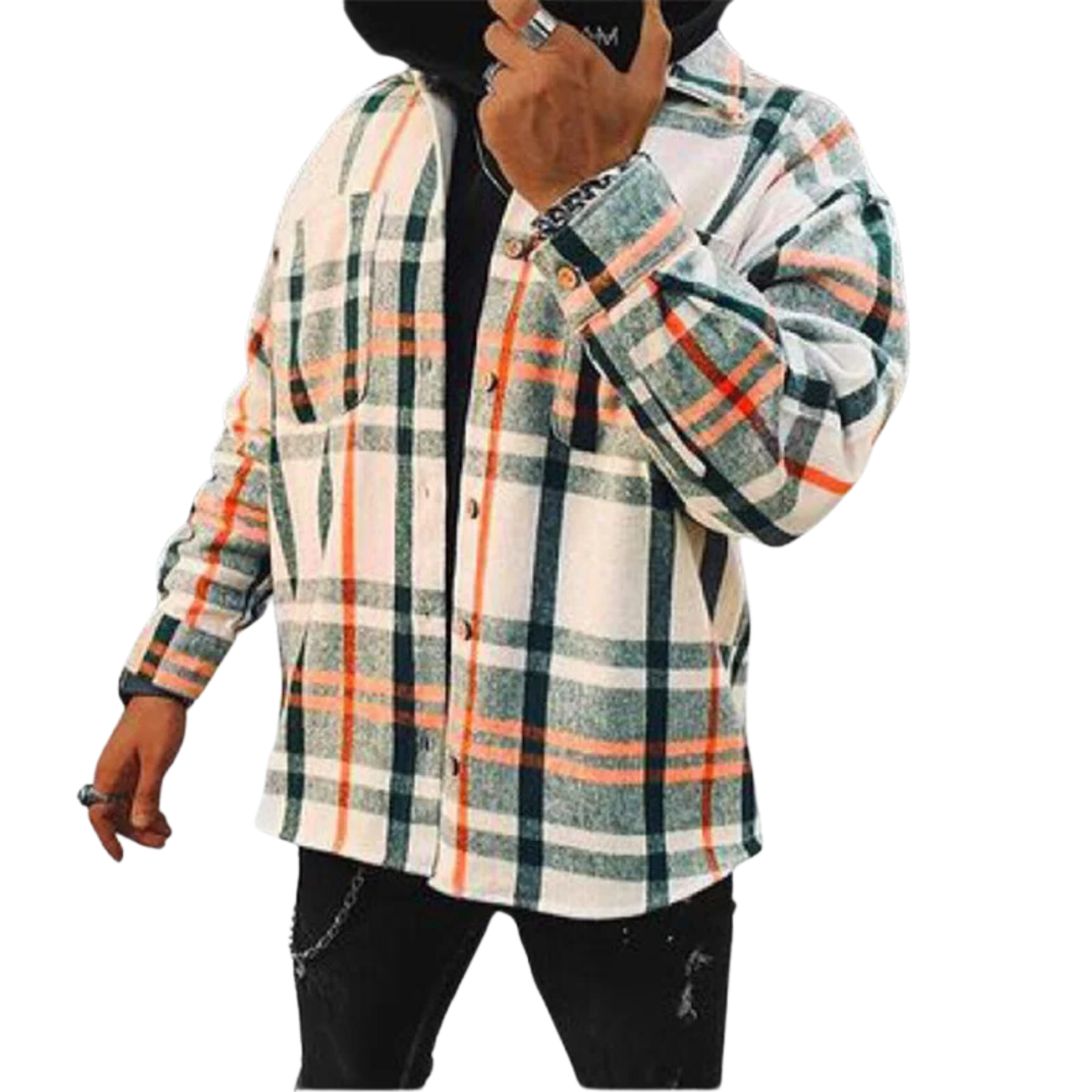 Heren Geruite Overshirt Jas
