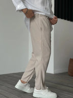 Heren Casual Broek met Geribde Structuur