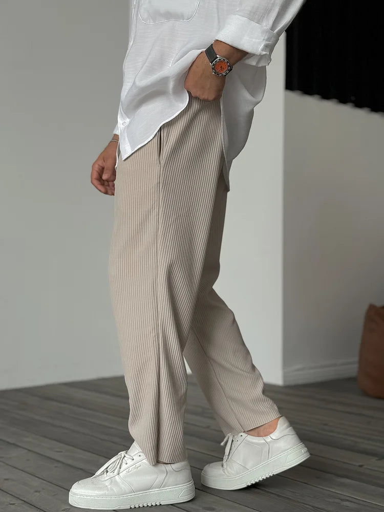 Heren Casual Broek met Geribde Structuur