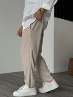 Heren Casual Broek met Geribde Structuur