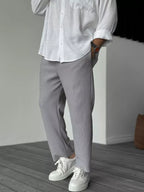 Heren Casual Broek met Geribde Structuur
