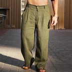 Heren Relaxed Fit Broek met Wijde Pijpen