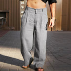 Heren Relaxed Fit Broek met Wijde Pijpen