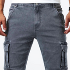 Heren Cargo Broek met Meerdere Zakken en Smalle Pijpen