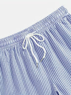 Heren Gestreepte Korte Broek met Elastische Tailleband