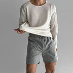 Heren Gebreid Shirt met Lange Mouwen en Ronde Hals