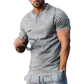 Heren Henley T-Shirt met Korte Mouwen