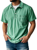 Heren Vintage Polo Overhemd met Borstzak