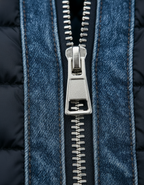 Heren Gewatteerd Jack met Denim Details