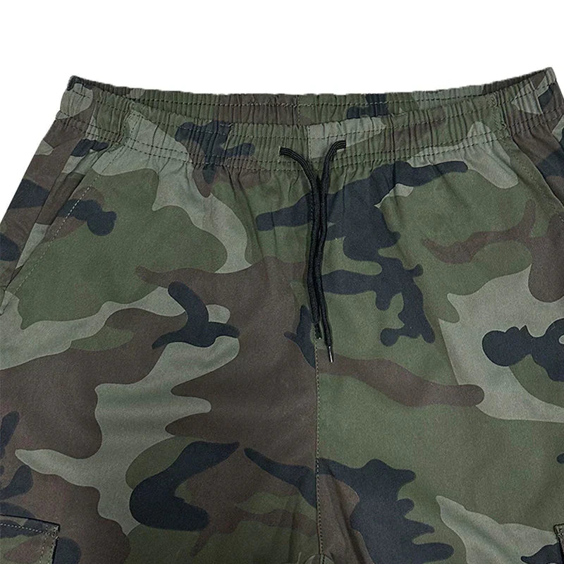 Heren Cargo Korte Broek met Camouflageprint en Elastische Taille