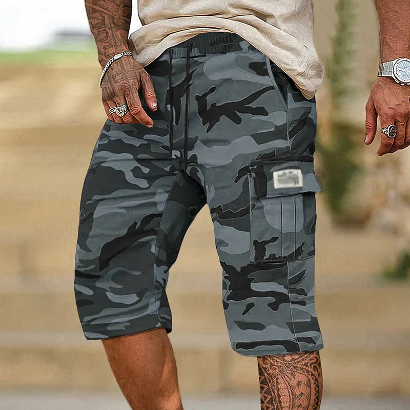 Heren Cargo Korte Broek met Camouflageprint en Elastische Taille