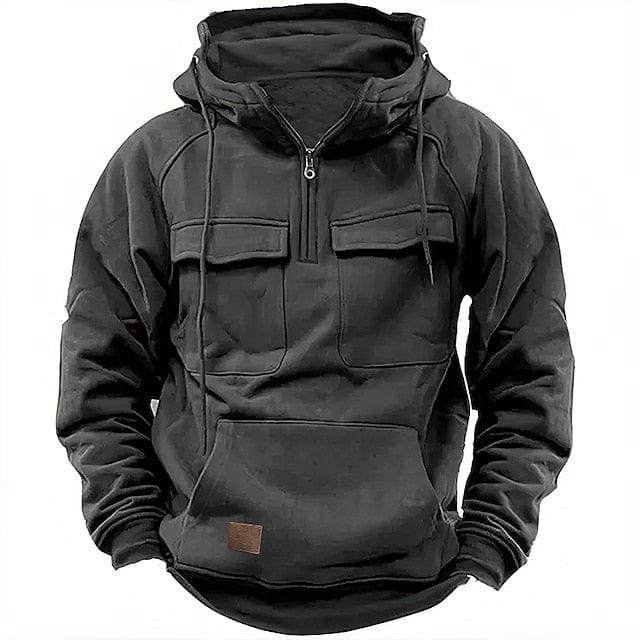 Heren Hoodie Jas met Halve Ritssluiting