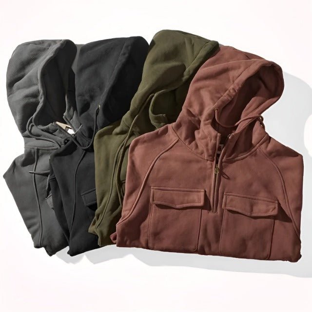 Heren Hoodie Jas met Halve Ritssluiting