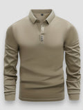Heren Polo met Lange Mouwen en Knoopsluiting